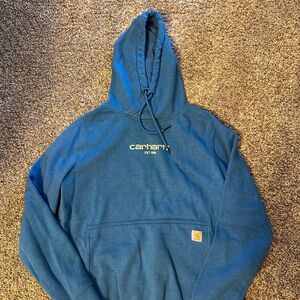 Carhartt Blue Crewneck Hoodie with Front Pouch